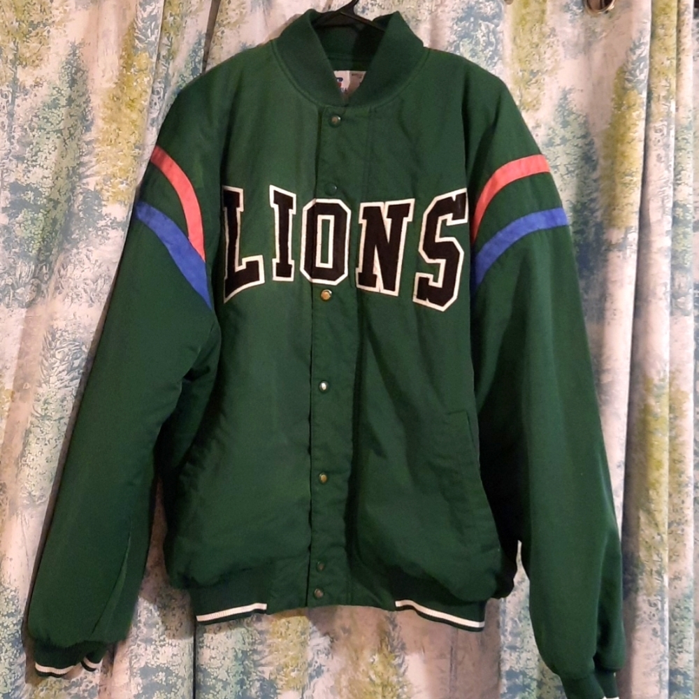Vintage letterman jacket Upcycled green, pink , blue size xl women's oversize